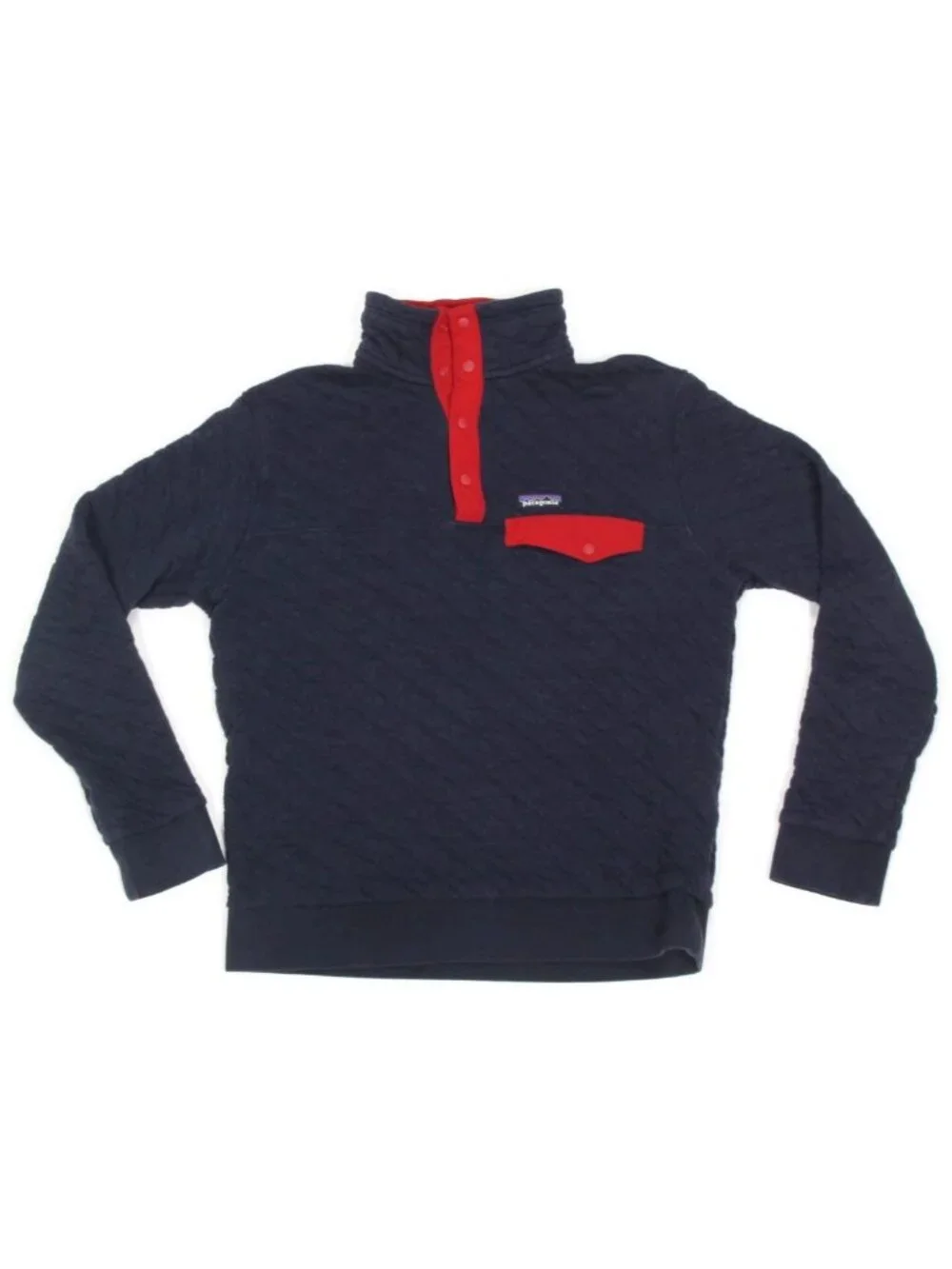 Patagonia Men's Organic Cotton Quilt Snap-T Pullover Navy Blue sz Medium /613